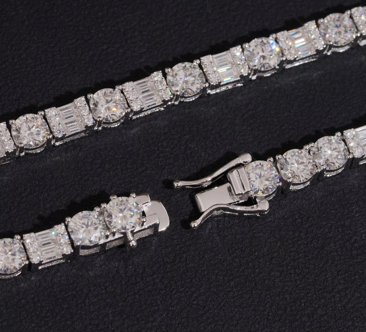 USA Local Stock Fast Shipping 925 Silver 5Mm Fancy Shape GRA Moissanite Diamond Tennis Chain Necklace