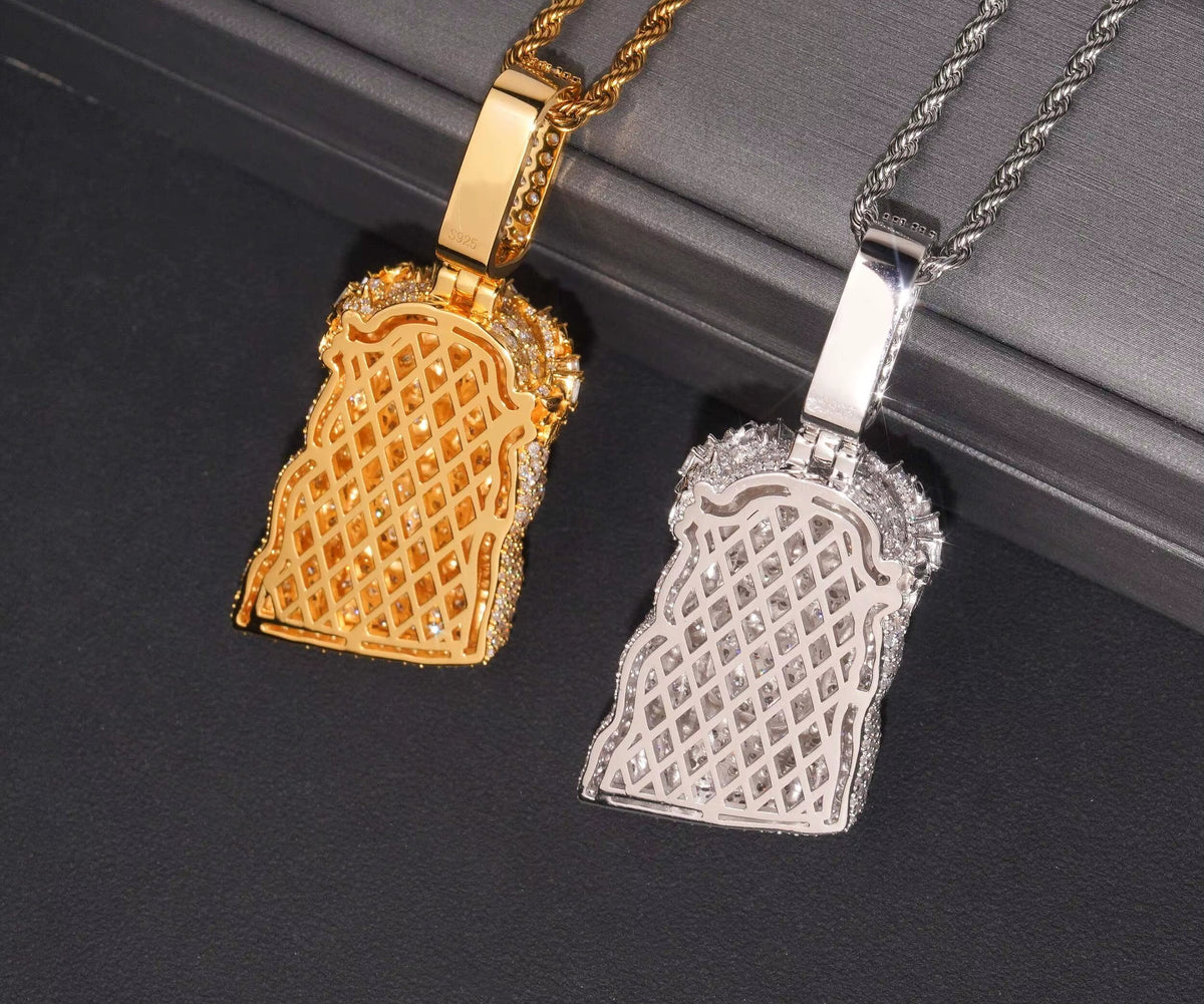 NEW USA Local Stock Hip Hop Jewelry Jesus Head Pendant Iced Out Pendant 925 Sterling Silver Moissanite Pendant Charm
