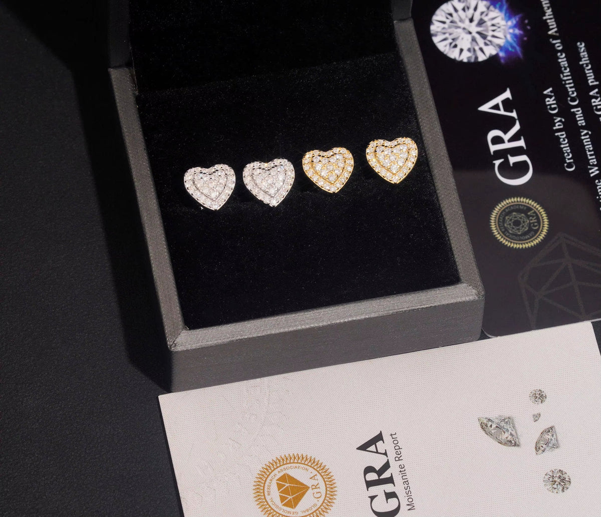 USA Warehouse Heart Shape Moissanite Earrings VVS Fine Jewelry Elegant Women 925 Silver Earrings Daily Wear