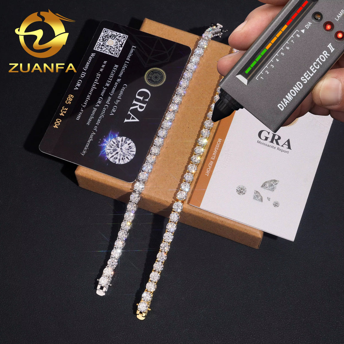 USA Local Stock 5Mm 925 Silver Moissanite Tennis Bracelet Pass Diamond Test Iced Out Hip Hop Jewelry Moissanite Diamond Bracelet