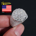 USA Local Stock Shipping Iced Out Hot Selling Moissanite Pass Diamond Tester Men'S Ring 925 Silver VVS Moissanite Ring