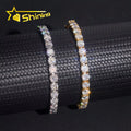 Stock in USA Warehouse Hip Hop Fire Jewelry 6.5Mm Moissanite Prong Setting S925 Solid Silver Iced Out round Tennis Bracelet
