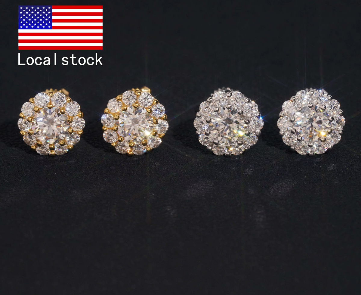 VVS Moissanite 925 Silver Stud Earrings