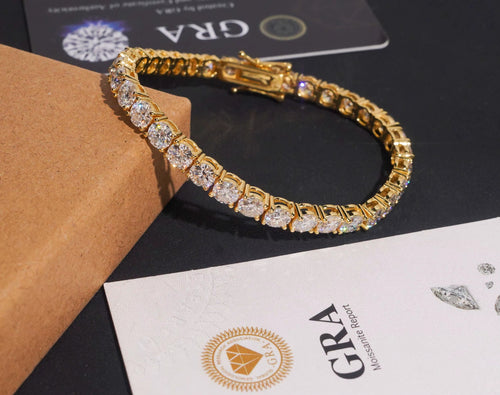 USA Local Stock 5Mm 925 Silver Moissanite Tennis Bracelet Pass Diamond Test Iced Out Hip Hop Jewelry Moissanite Diamond Bracelet