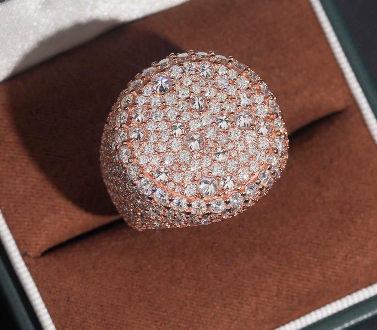 US Warehouse Pass Diamond Tester 925 Silver Fine Jewelry Upside down Moisac Setting Men Ring Moissanite Hip Hop Ring