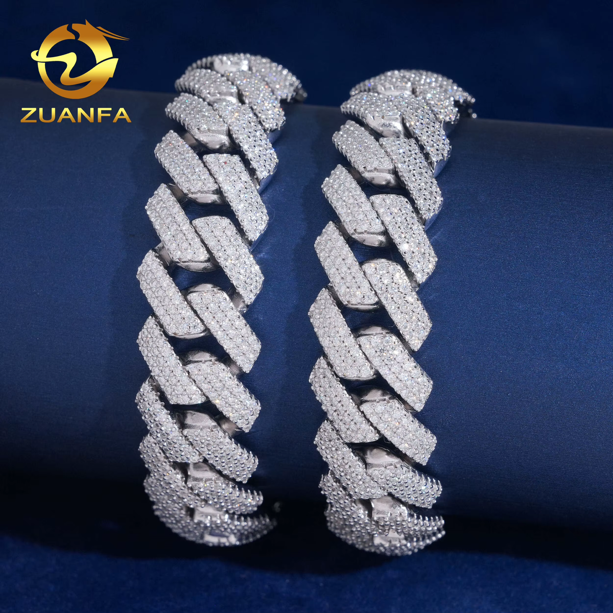 USA Local Stock 15Mm 3Rows Iced Out Bracelet Custom Hip Hop Jewelry 925 Silver VVS Moissanite Cuban Link Chain Diamond Bracelet