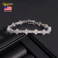 USA Warehouse Local Stocks GRA Certificate 3Mm 925 Solid Silver Hip Hop Iced Out VVS Moissanite Diamond Tennis Bracelet