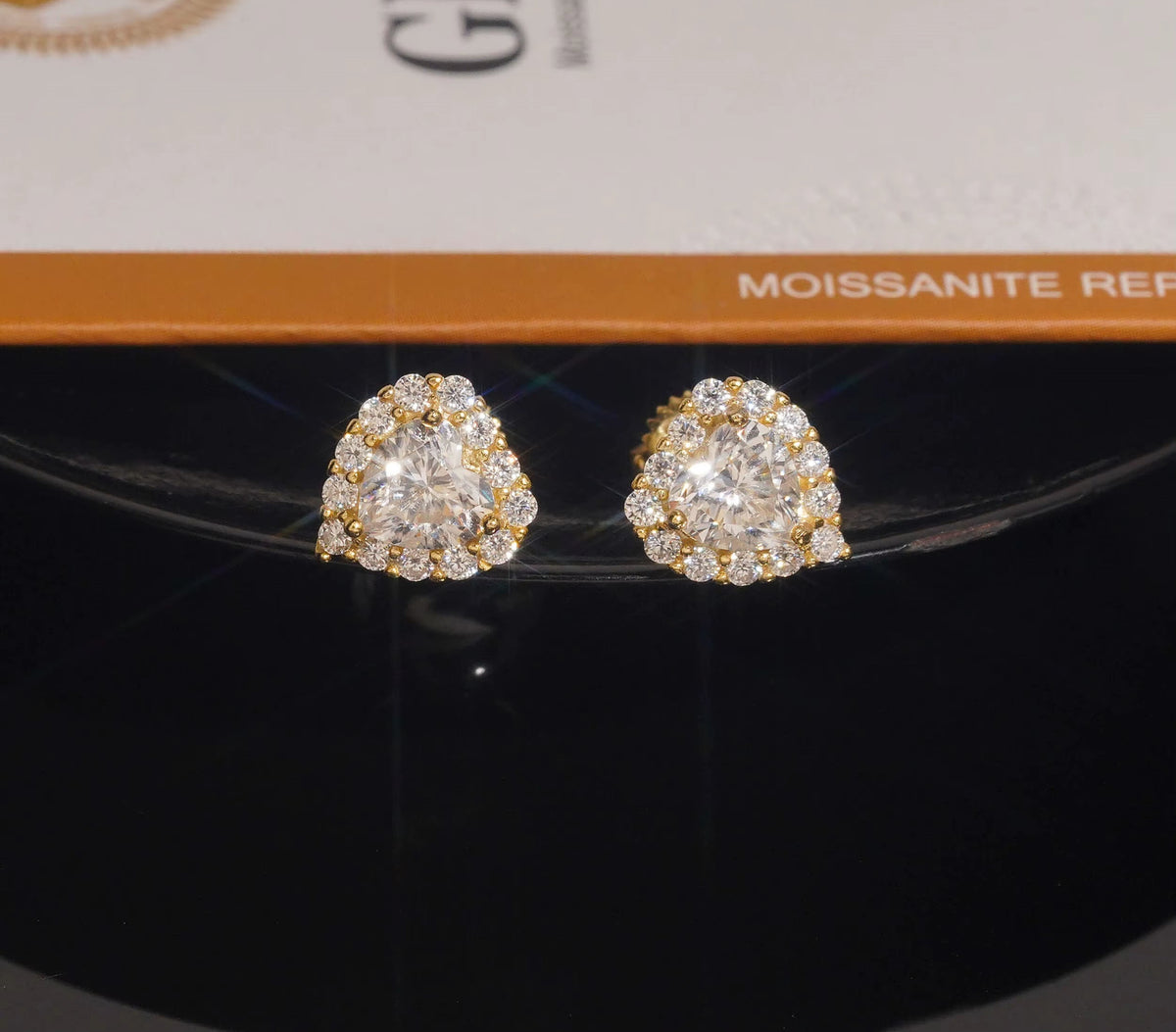 US Warehouse Fast Shipping Hip Hop Jewelry 925 Sterling Silver VVS Diamond Heart Cut Iced Out Moissanite Stud Earrings