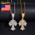 Local Stock Fast Shipping Pass Diamond Tester 925 Silver Iced Out Hip Hop Moissanite Cross Pendant