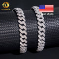 Hip Hop Jewelry 10MM Moissanite Diamond Bracelet 95Silver Iced Out Moissanite Cuban Link Bracelet USA Local Stock