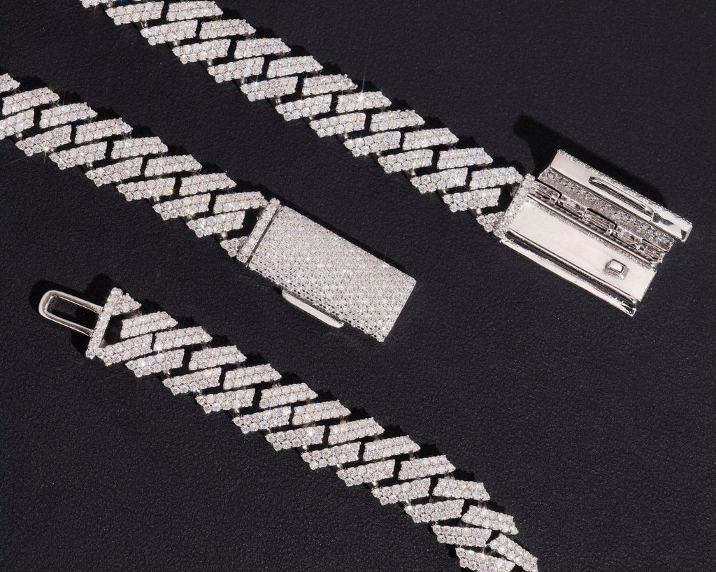 USA Local Fast Shipping 12MM Custom Hip Hop Jewelry Iced Out Diamond 925 Silver VVS Moissanite Cuban Link Chain Bracelet