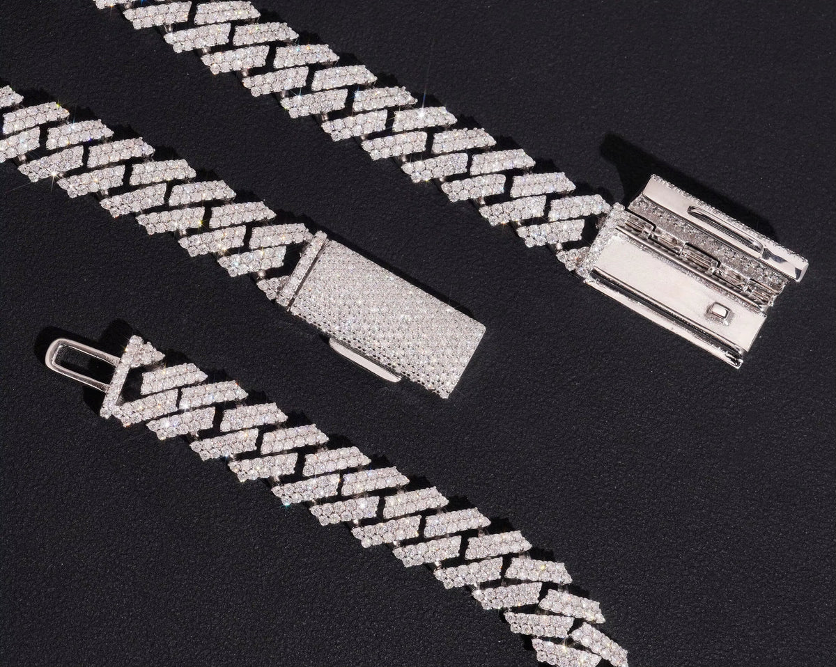 USA Local Fast Shipping 12MM Custom Hip Hop Jewelry Iced Out Diamond 925 Silver VVS Moissanite Cuban Link Chain Bracelet