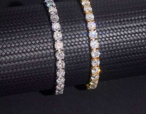 USA Local Stock 5Mm 925 Silver Moissanite Tennis Bracelet Pass Diamond Test Iced Out Hip Hop Jewelry Moissanite Diamond Bracelet