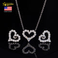 USA Warehouse Stock GRA Cert 925 Solid Silver Fine Jewelry Iced Out VVS Moissanite Wholeset Women Chain Necklace Earrings