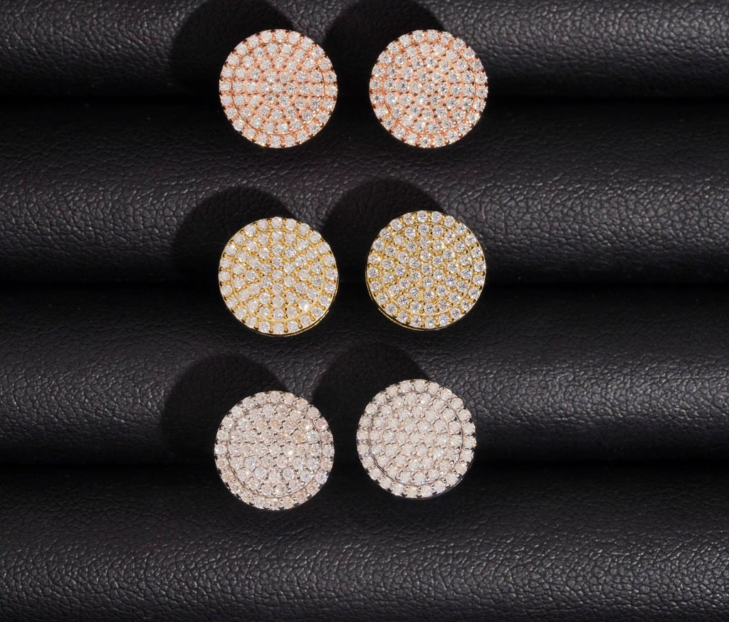 USA Warehouse Fast Shipping 10Mm Pass Diamond Test VVS Moissanite 925 Sterling Silver Gold Plated Screw Back Stud Earring