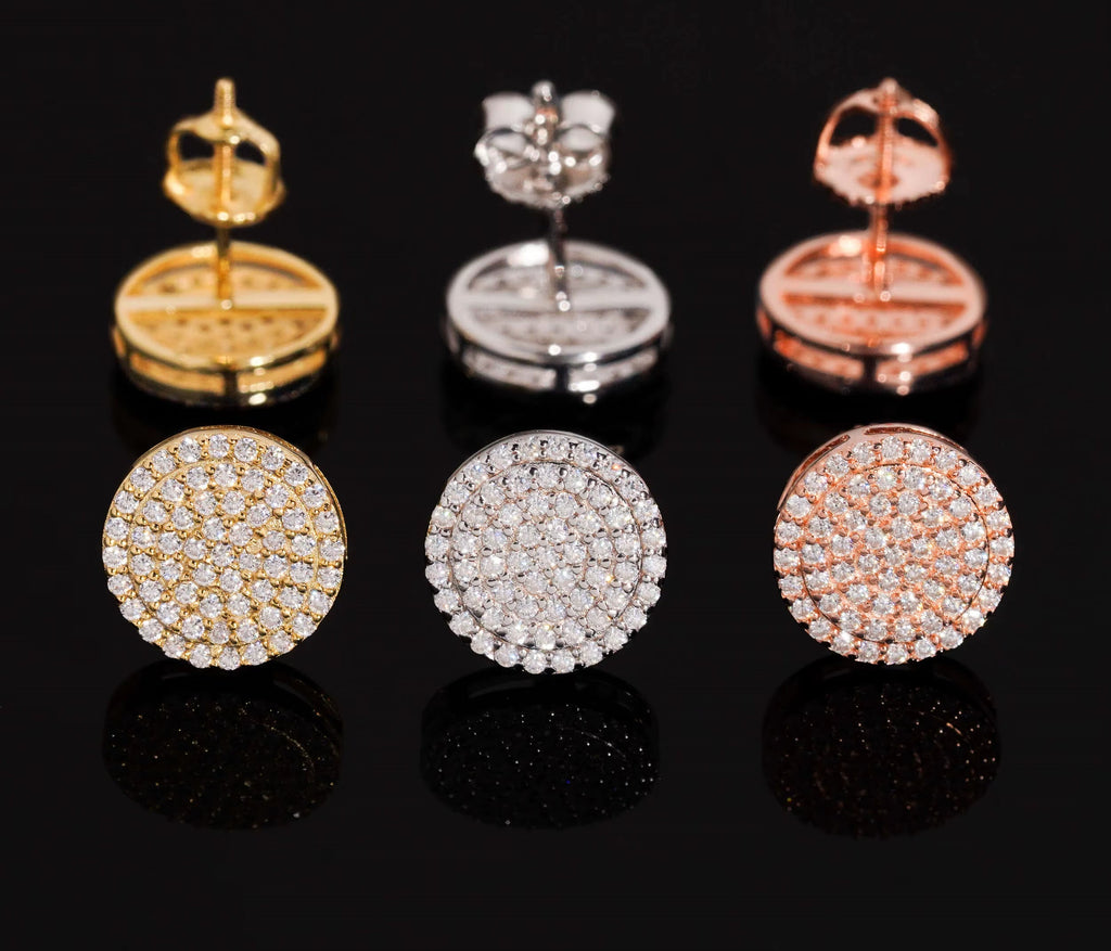 USA Warehouse Fast Shipping 10Mm Pass Diamond Test VVS Moissanite 925 Sterling Silver Gold Plated Screw Back Stud Earring