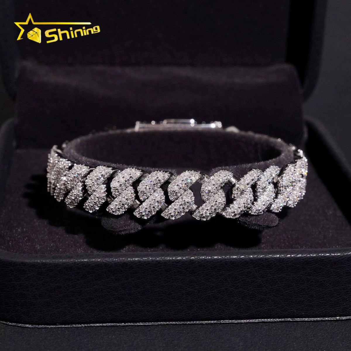 USA Local Stock Hip Hop Bracelet 10Mm Hip Hop VVS Moissanite Bracelet Brass Moissanite Cuban Link Bracelet Pass Diamond Tester