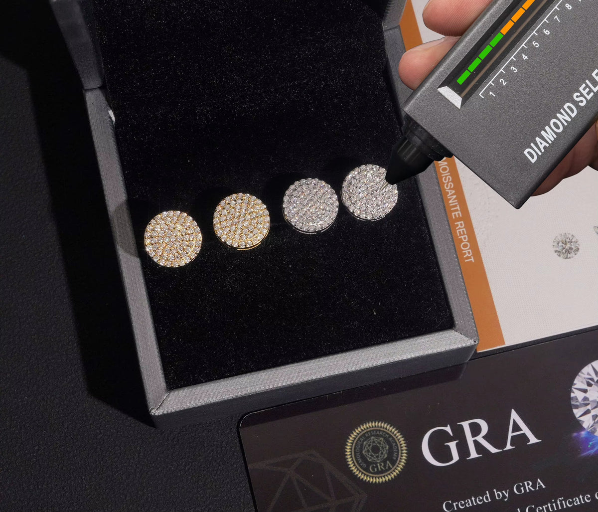 USA Warehouse Fast Shipping 10Mm Pass Diamond Test VVS Moissanite 925 Sterling Silver Gold Plated Screw Back Stud Earring