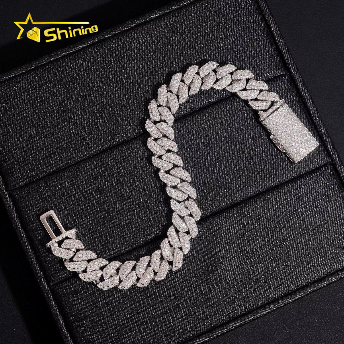 USA Local Stock Hip Hop Bracelet 10Mm Hip Hop VVS Moissanite Bracelet Brass Moissanite Cuban Link Bracelet Pass Diamond Tester