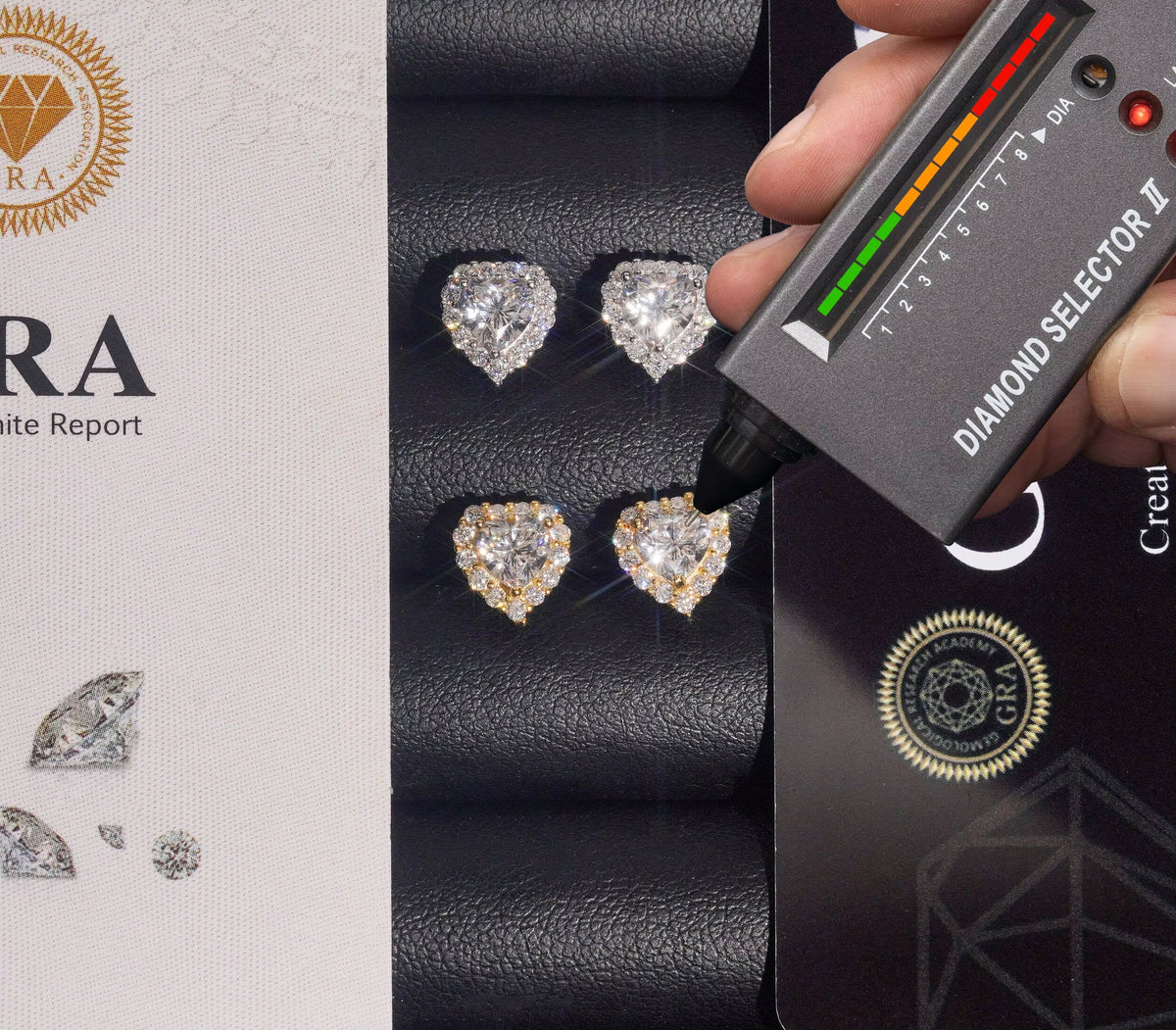 US Warehouse Fast Shipping Hip Hop Jewelry 925 Sterling Silver VVS Diamond Heart Cut Iced Out Moissanite Stud Earrings