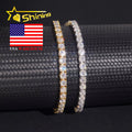 USA Warehouse Local Stock GRA Cert 4MM 925 Solid Silver Hip Hop Iced Out VVS Moissanite Diamond Tennis Chain Bracelet