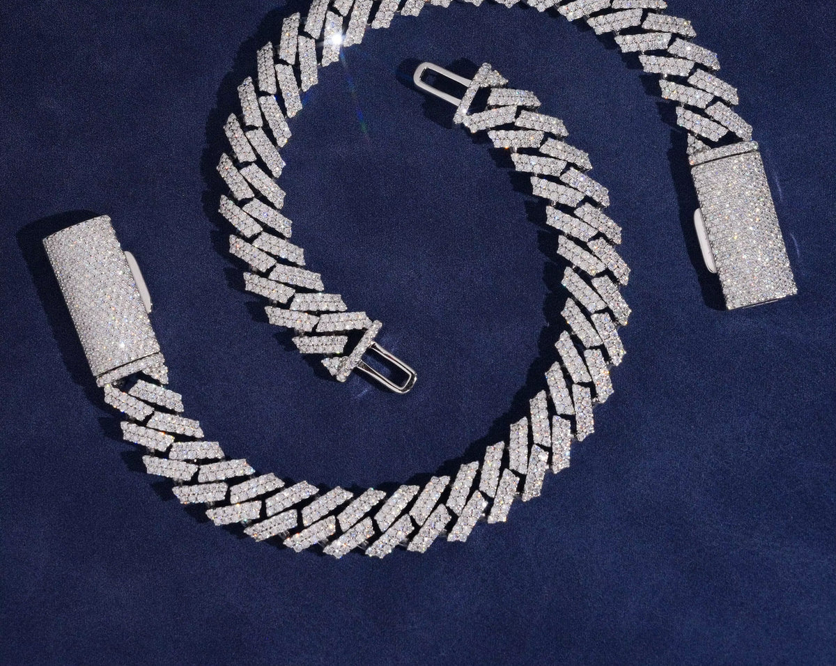 USA Local Fast Shipping 12MM Custom Hip Hop Jewelry Iced Out Diamond 925 Silver VVS Moissanite Cuban Link Chain Bracelet