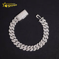 USA Local Stock Hip Hop Bracelet 10Mm Hip Hop VVS Moissanite Bracelet Brass Moissanite Cuban Link Bracelet Pass Diamond Tester