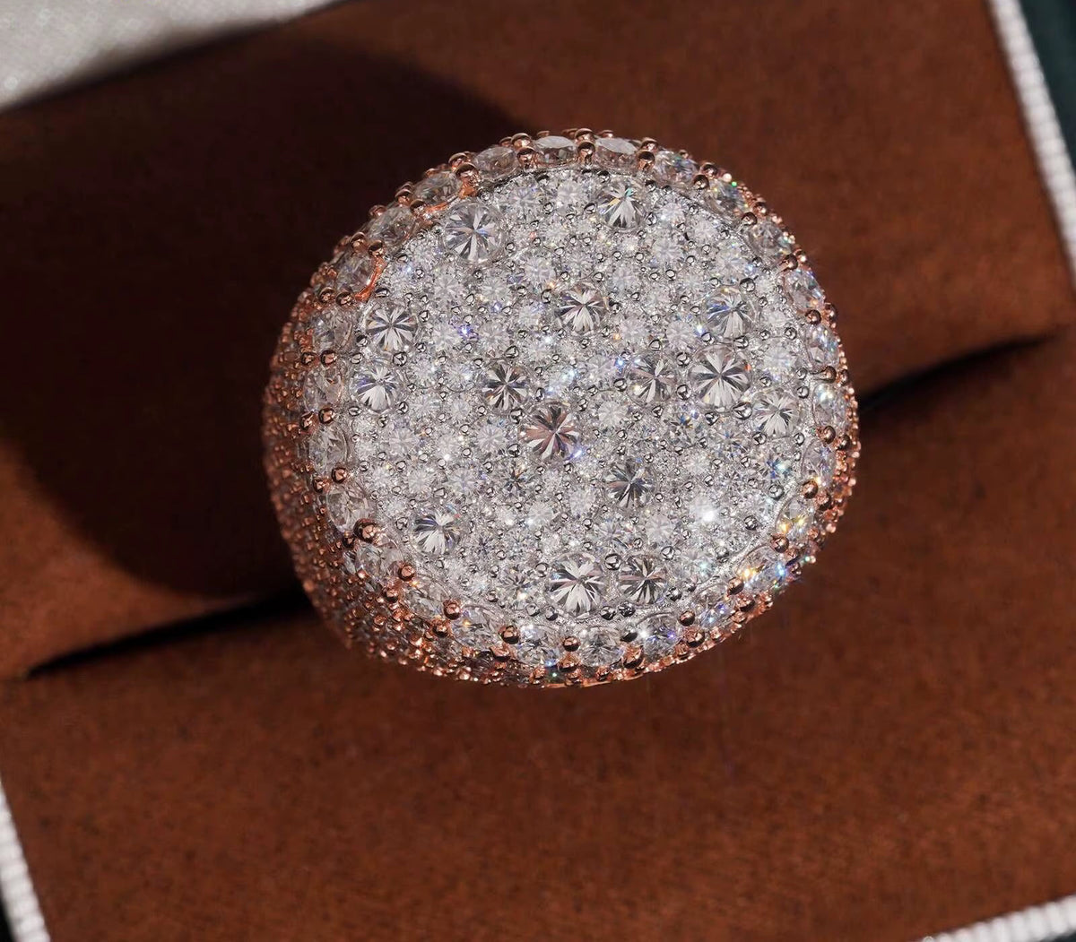 US Warehouse Pass Diamond Tester 925 Silver Fine Jewelry Upside down Moisac Setting Men Ring Moissanite Hip Hop Ring
