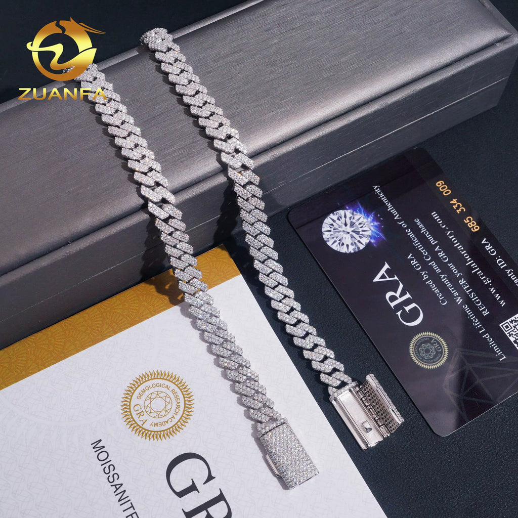 USA Local Stock 8Mm Bracelet Custom Hip Hop Jewelry Iced Out Diamond 925 Silver VVS Moissanite Cuban Link Chain Bracelet